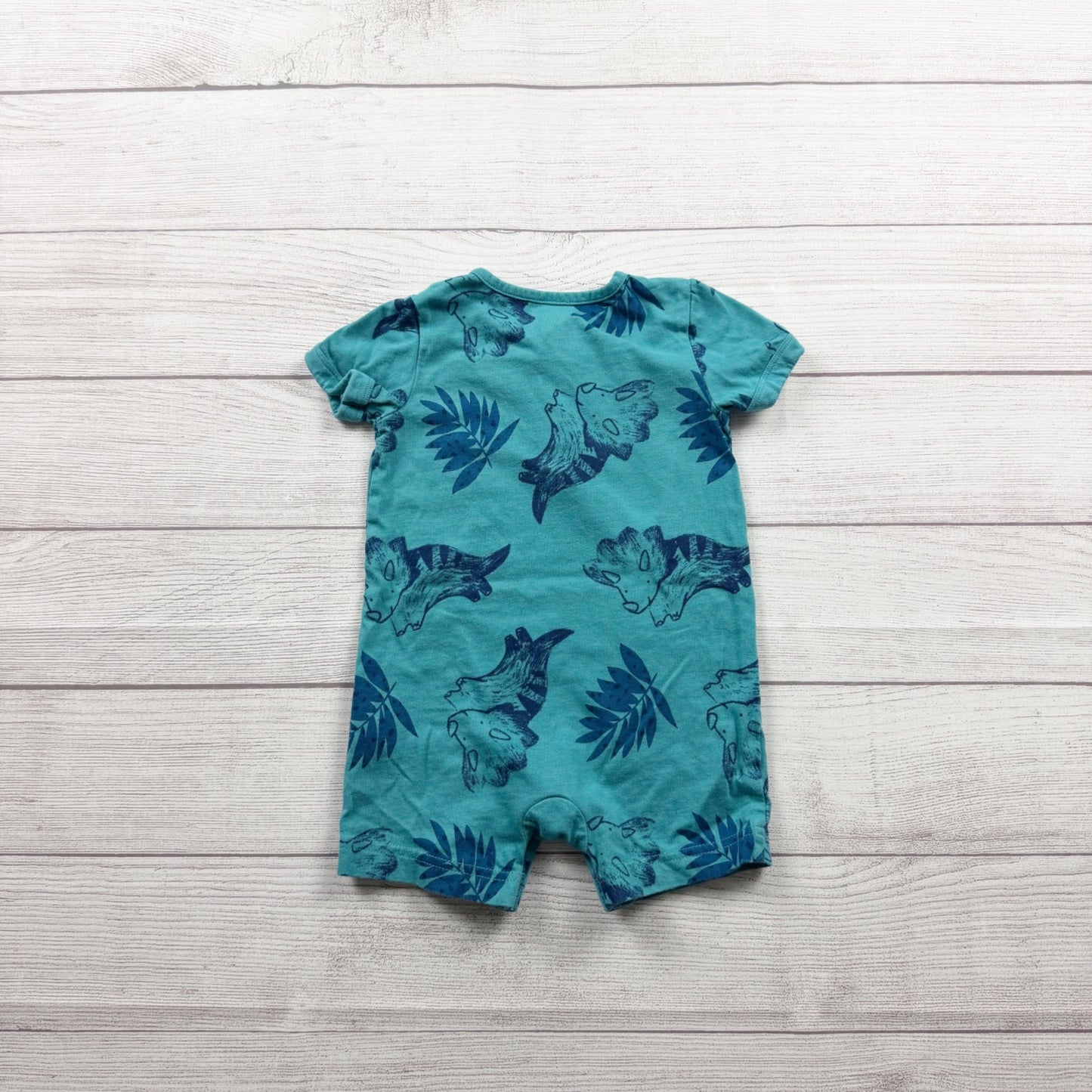 Carter’s Romper Dinosaur Print Henley One Piece Outfit 12-18 Months