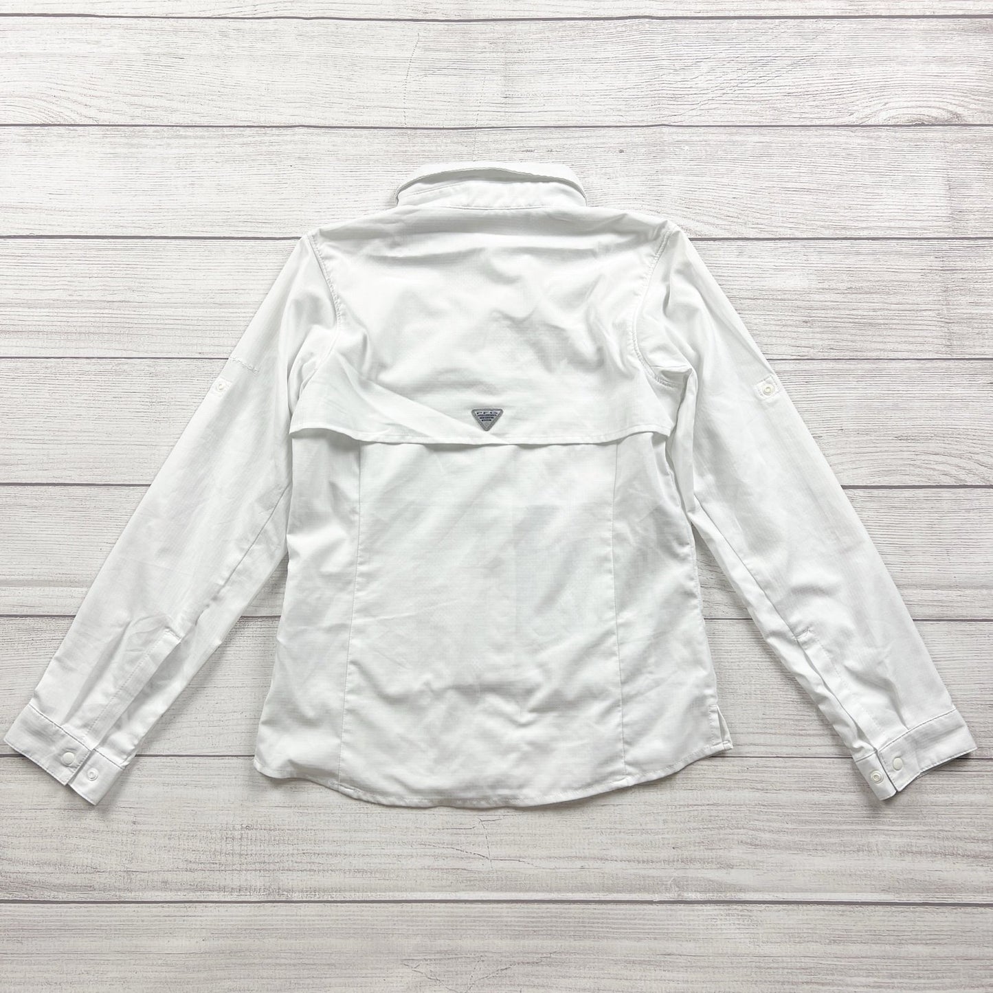 Columbia Omni-Shade PFG Long Sleeve White Fishing Shirt Lightweight M 10-12