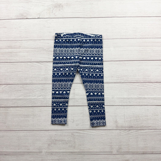 Jumping Beans Toddler Girls Navy Blue Winter Fair Isle Print Leggings 4T
