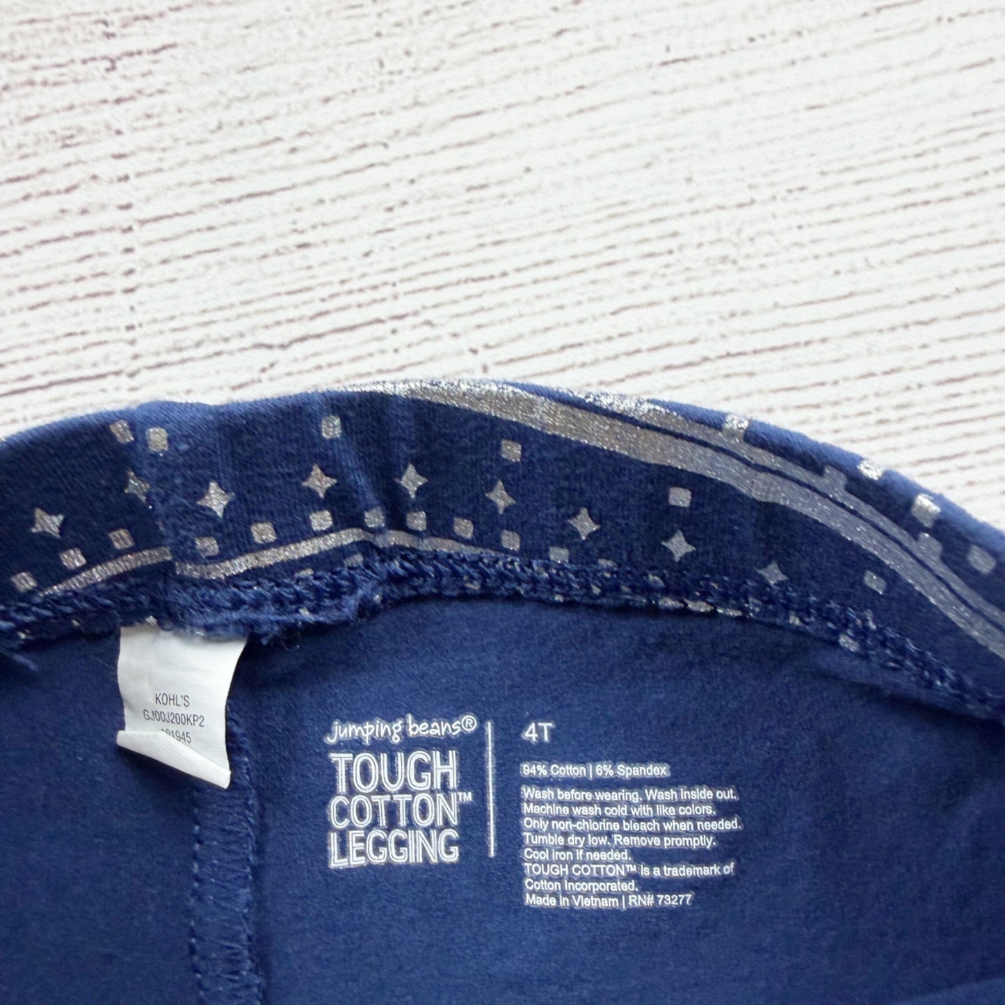 Jumping Beans Toddler Girls Navy Blue Winter Fair Isle Print Leggings 4T