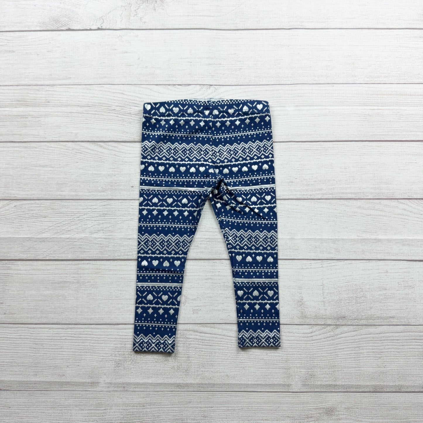 Jumping Beans Toddler Girls Navy Blue Winter Fair Isle Print Leggings 4T