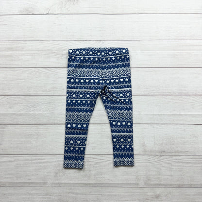 Jumping Beans Toddler Girls Navy Blue Winter Fair Isle Print Leggings 4T