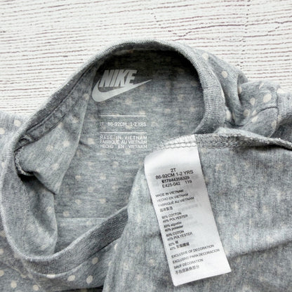 Nike Toddler Girls Polka Dot Ruffle Hem Dress Gray 2T