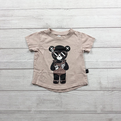 Hux Baby Girls Cool Bear Graphic T-Shirt Organic Cotton 12-18 Months