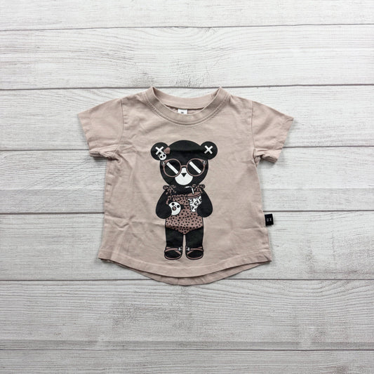 Hux Baby Girls Cool Bear Graphic T-Shirt Organic Cotton 12-18 Months