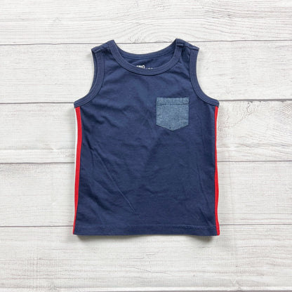 Epic Threads Toddler Boys Navy Tank Top Red White Side Stripes Pocket 2T