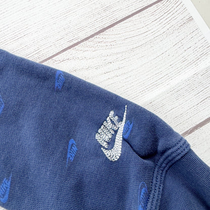 Nike Kids Hoodie Allover Swoosh Print Pullover Sweatshirt Kangaroo Pocket S
