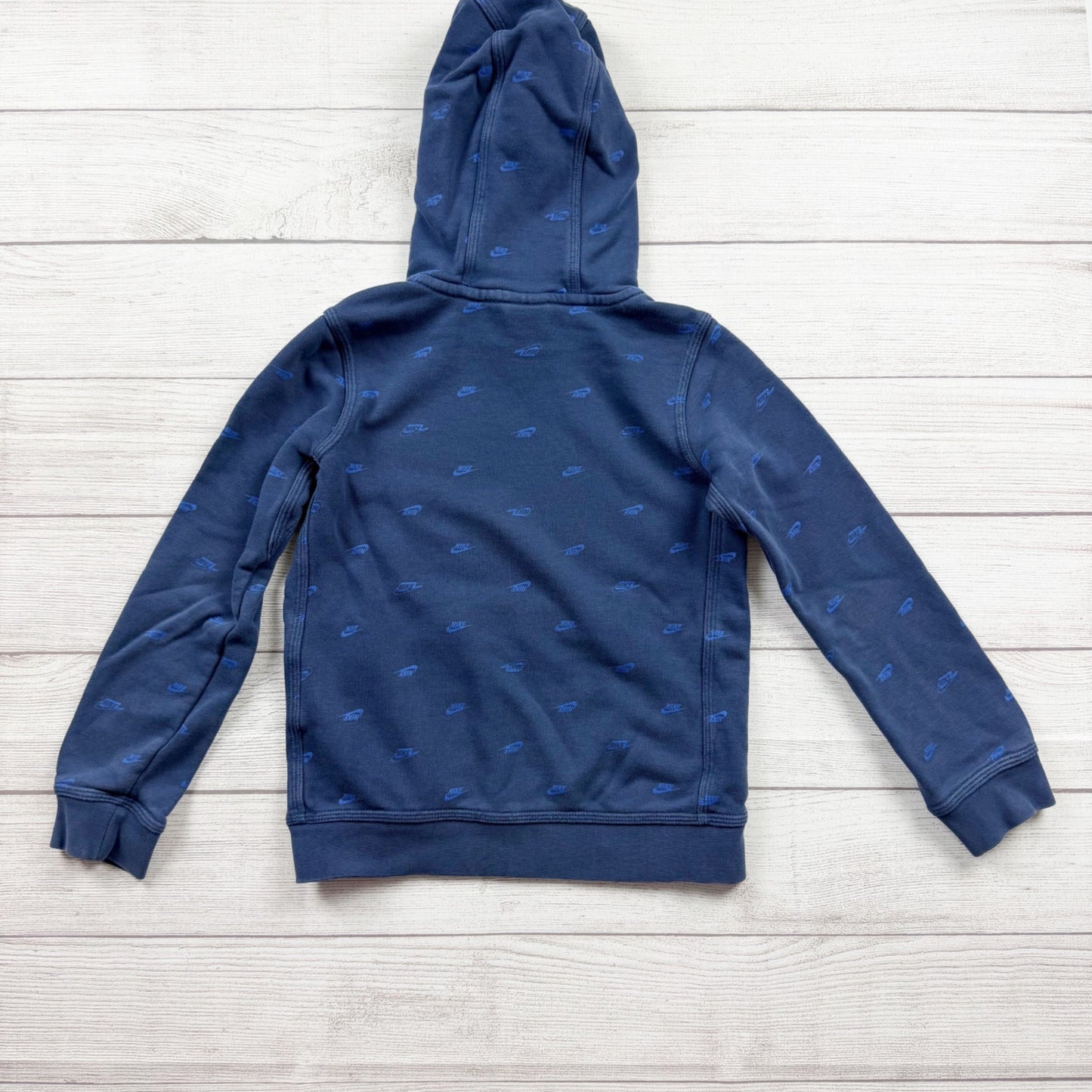 Nike Kids Hoodie Allover Swoosh Print Pullover Sweatshirt Kangaroo Pocket S