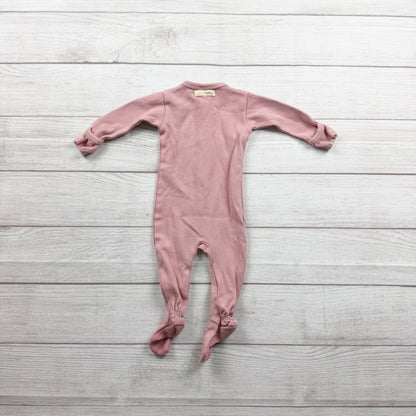 Lovedbaby Organic Cotton Footed Baby Sleeper Dusty Pink Snaps 0-3 Months