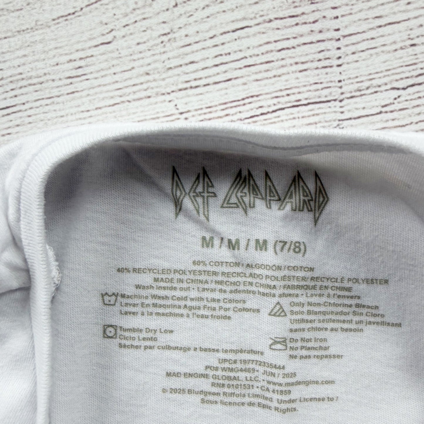Def Leppard Kids Graphic Tee White Leopard Print M 7-8