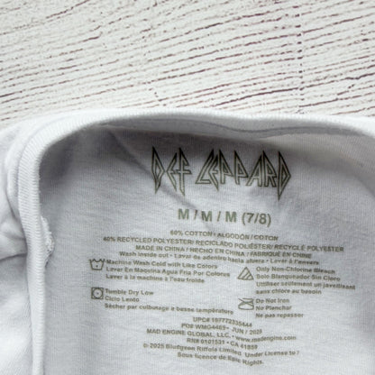 Def Leppard Kids Graphic Tee White Leopard Print M 7-8