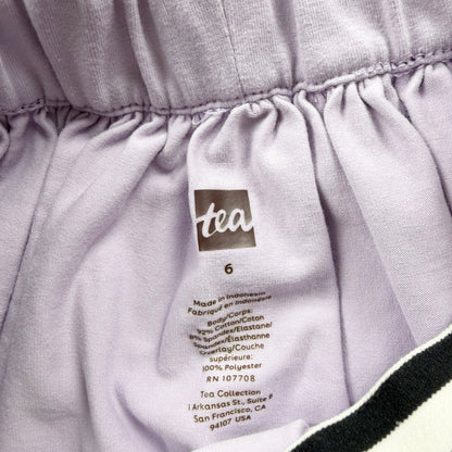 Tea Collection Girls Layered Lavender Tulle Skirt Striped Elastic Waist 6