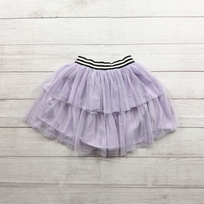Tea Collection Girls Layered Lavender Tulle Skirt Striped Elastic Waist 6
