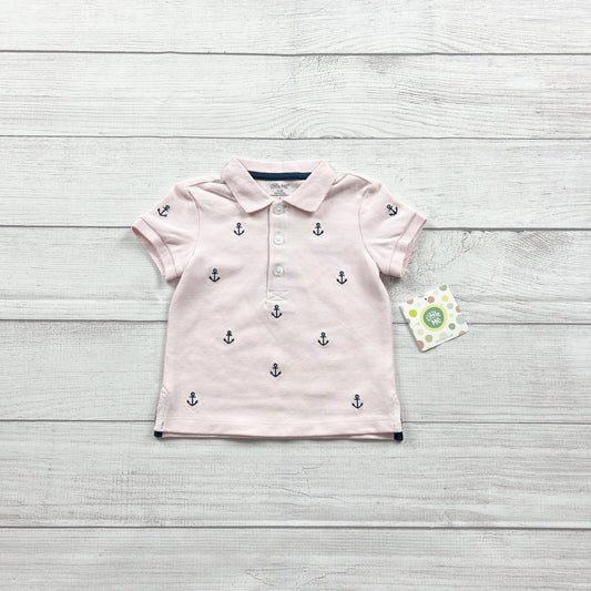 Little Me Toddler Boys Polo Shirt Anchor Print Collared Top NWT 12 Months