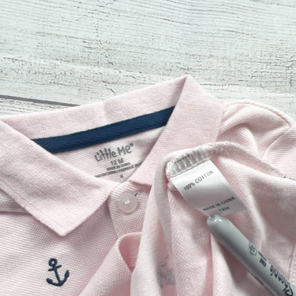 Little Me Toddler Boys Polo Shirt Anchor Print Collared Top NWT 12 Months