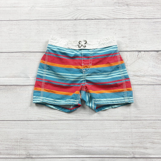 OshKosh B’gosh Toddler Boy Swim Trunks Striped Board Shorts 12-18 Months