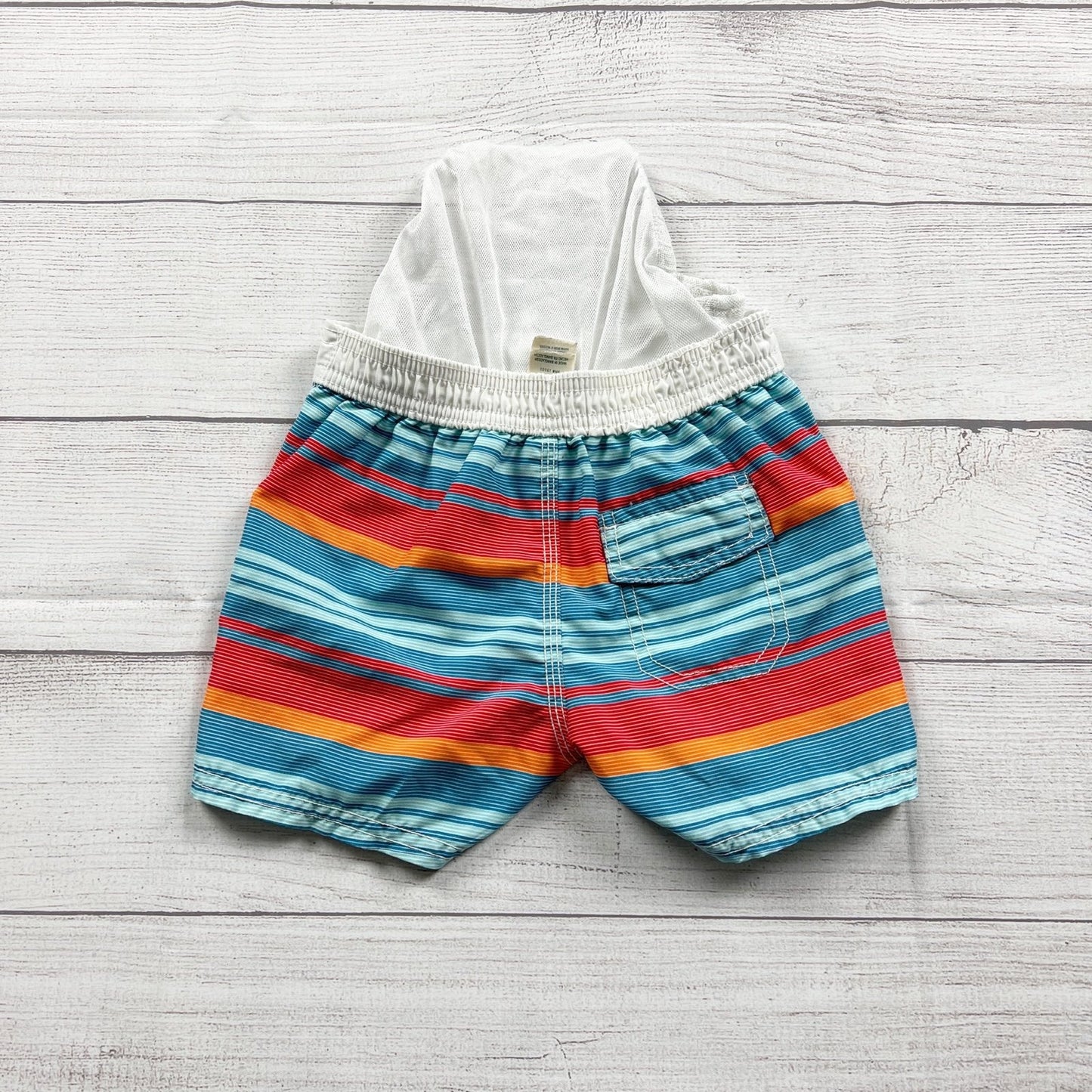 OshKosh B’gosh Toddler Boy Swim Trunks Striped Board Shorts 12-18 Months