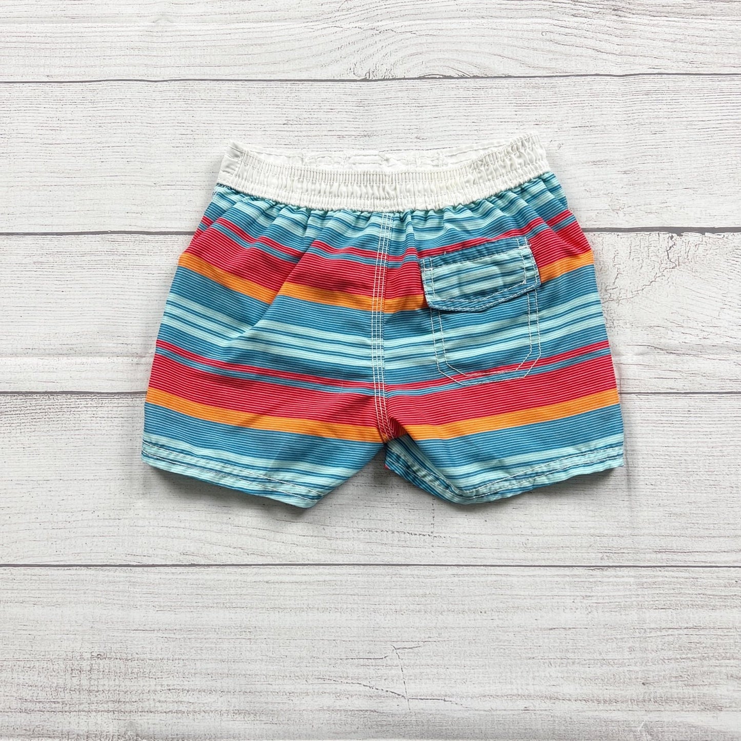 OshKosh B’gosh Toddler Boy Swim Trunks Striped Board Shorts 12-18 Months