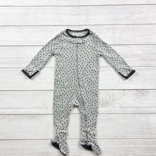 Cloud Island Footed Sleeper Polka Dot Long Sleeve Zip Up One Piece 6-9 Months
