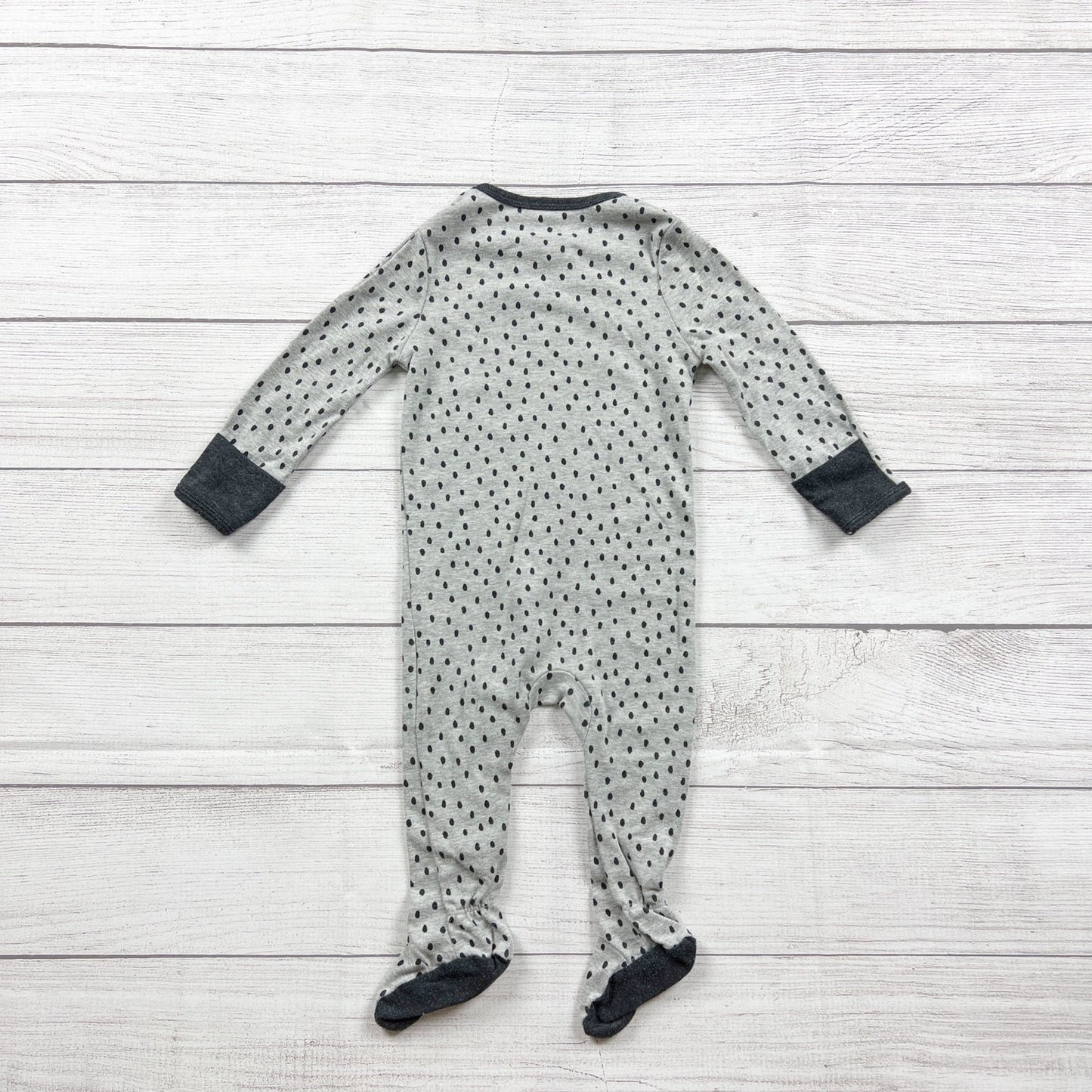Cloud Island Footed Sleeper Polka Dot Long Sleeve Zip Up One Piece 6-9 Months