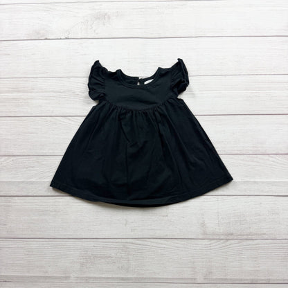Sew Sassy Baby Girls Black Ruffle Sleeve Dress Lightweight 9-12 Months
