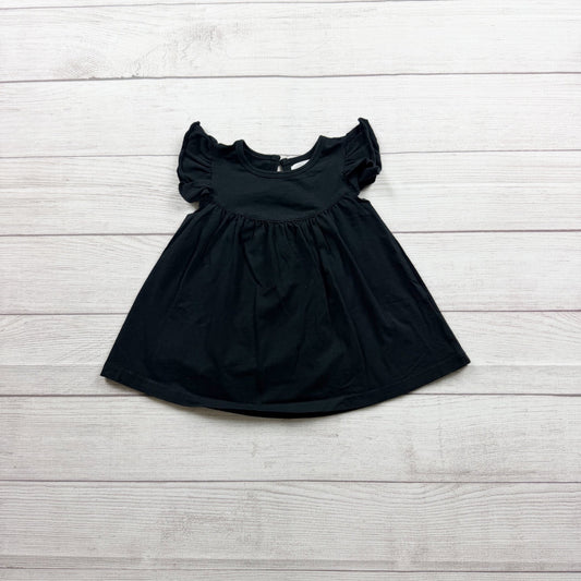 Sew Sassy Baby Girls Black Ruffle Sleeve Dress Lightweight 9-12 Months