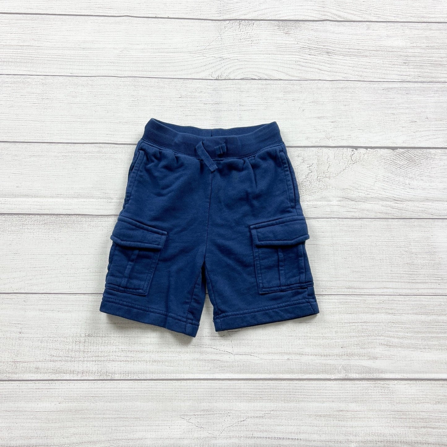 Hanna Andersson Boys Blue Pull On Sweat Cargo Shorts 2T