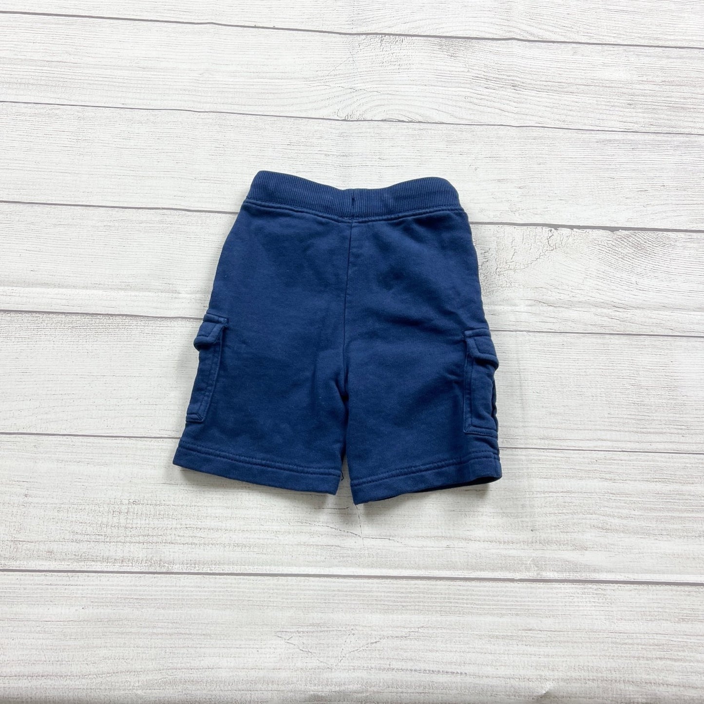 Hanna Andersson Boys Blue Pull On Sweat Cargo Shorts 2T