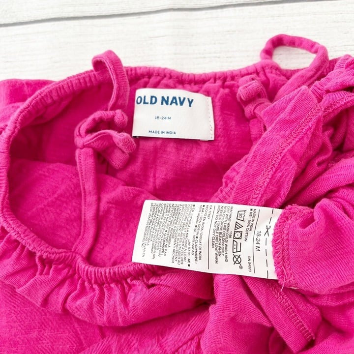 Old Navy Toddler Dress Ruffle Hem Tie Strap Sleeveless Dress 18-24 Months