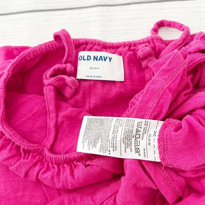 Old Navy Toddler Dress Ruffle Hem Tie Strap Sleeveless Dress 18-24 Months