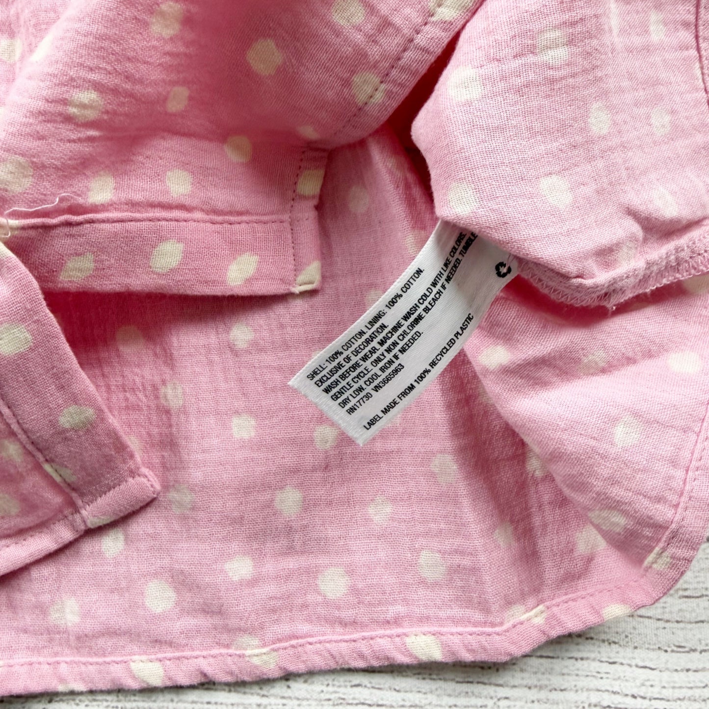 Cat & Jack Girls Ruffle Sleeve Pink Polka Dot Button Front Top NWT L 10-12