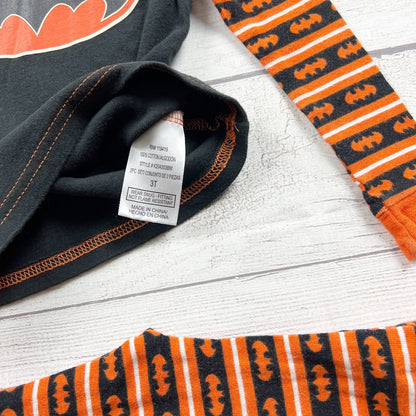DC Comics Batman Toddler Boys 2-Piece Pajama Set Black Orange Halloween 3T
