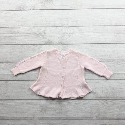 Angel Dear Baby Girl Pink Knit Cardigan Sweater 6-12 Months
