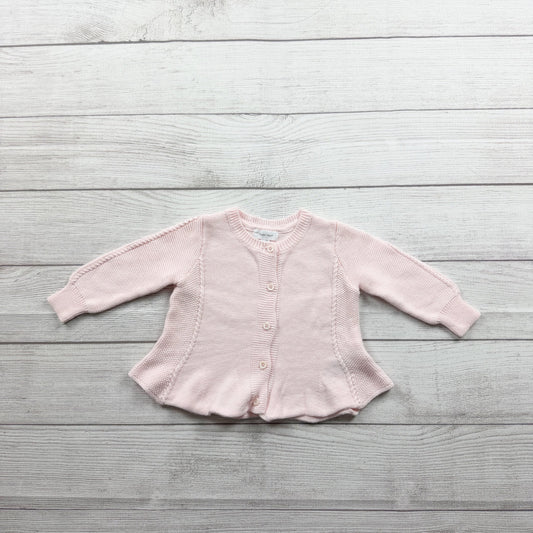 Angel Dear Baby Girl Pink Knit Cardigan Sweater 6-12 Months