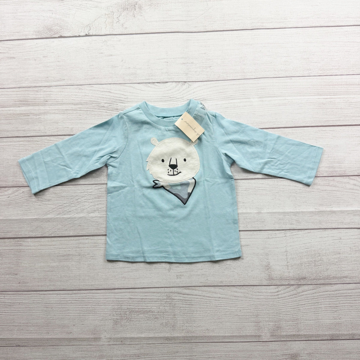 First Impressions Blue Long Sleeve Shirt Polar Bear Applique NWT 9-12 Months