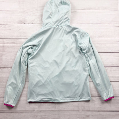 Columbia Kids Reversible Rain Jacket Floral Hooded Windbreaker Coat L 14-16
