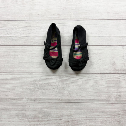 American Eagle Kids Black Ballet Flats Bow Detail Little Girls US 10.5