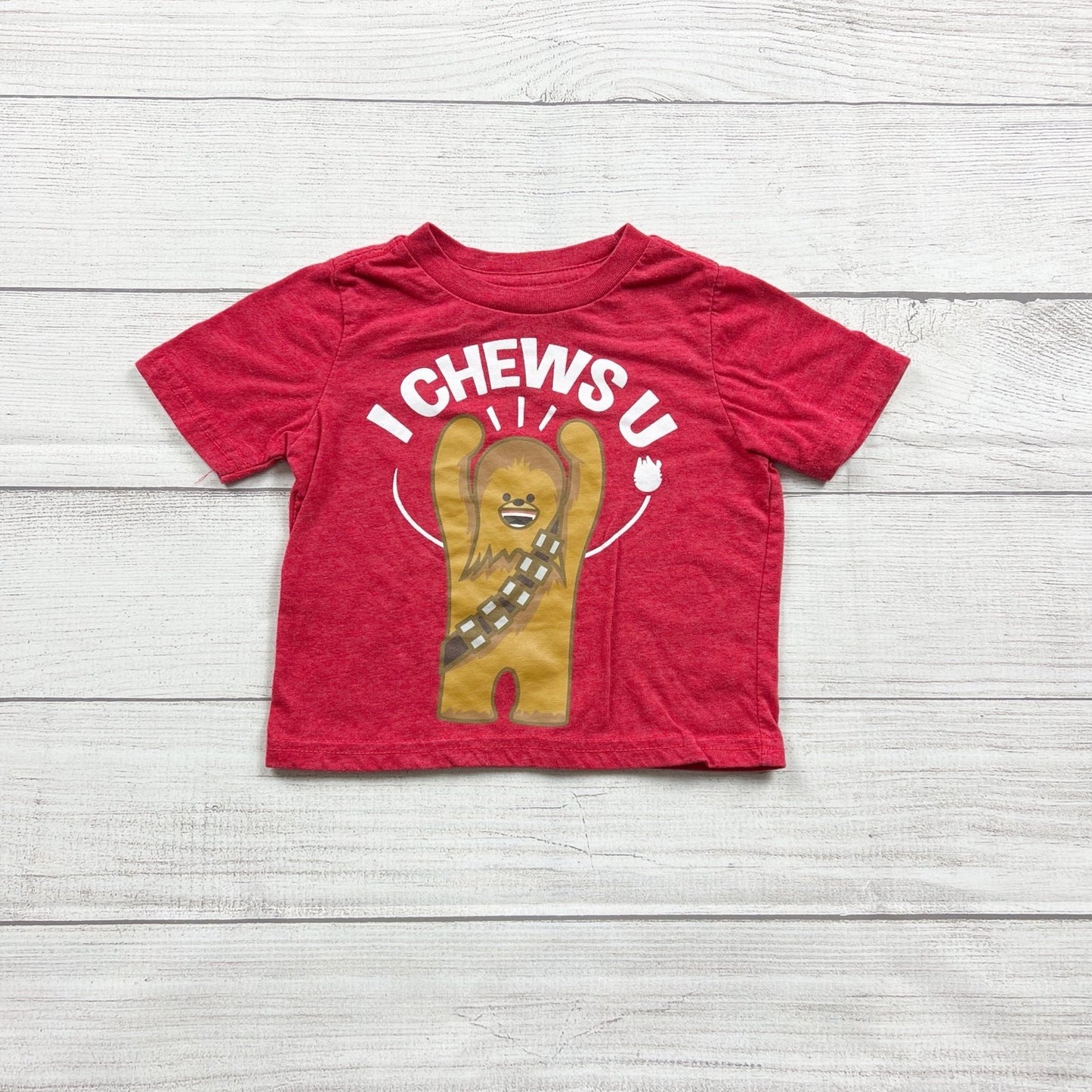 Star Wars Baby Boy T-Shirt “I Chews U” Chewbacca Graphic Tee 9-12 Months