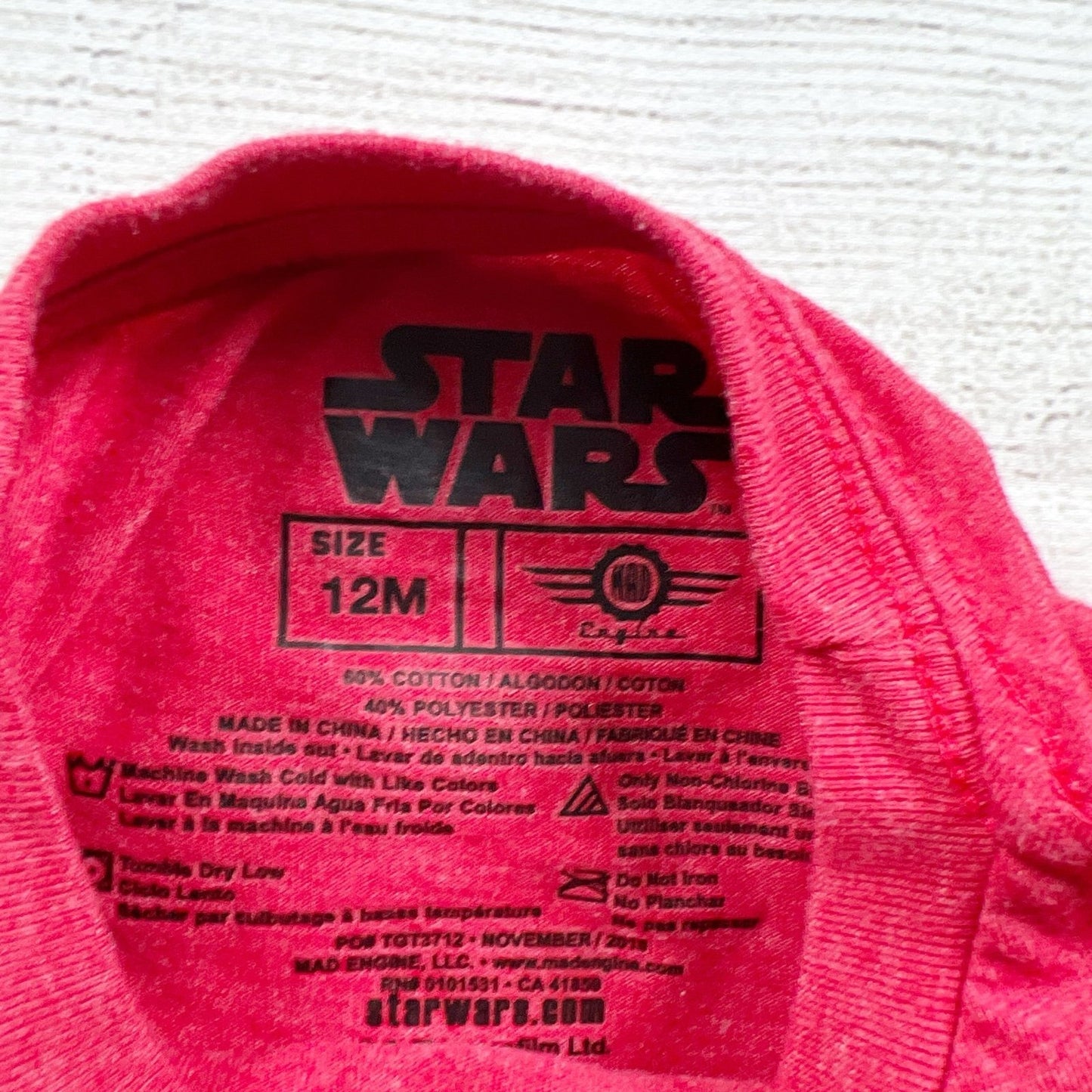 Star Wars Baby Boy T-Shirt “I Chews U” Chewbacca Graphic Tee 9-12 Months