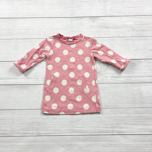 Old Navy Pink Polka Dot Stretch Tunic Front Pockets 6-12 Months
