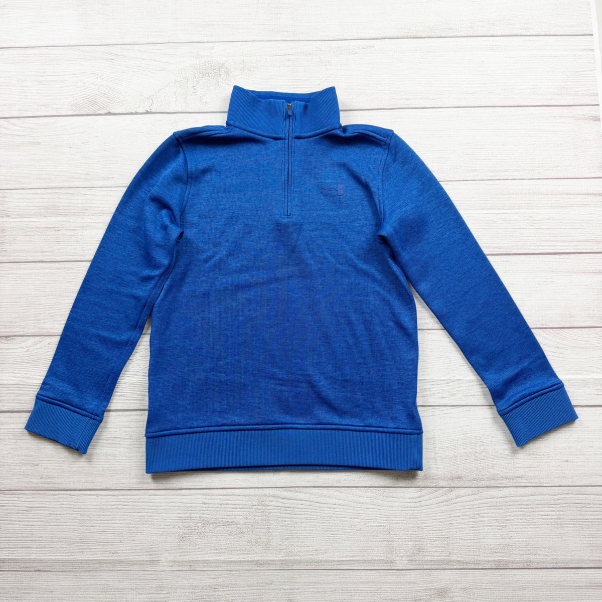 Under Armour Youth Blue Quarter Zip Pullover Long Sleeve Performance Sweater M