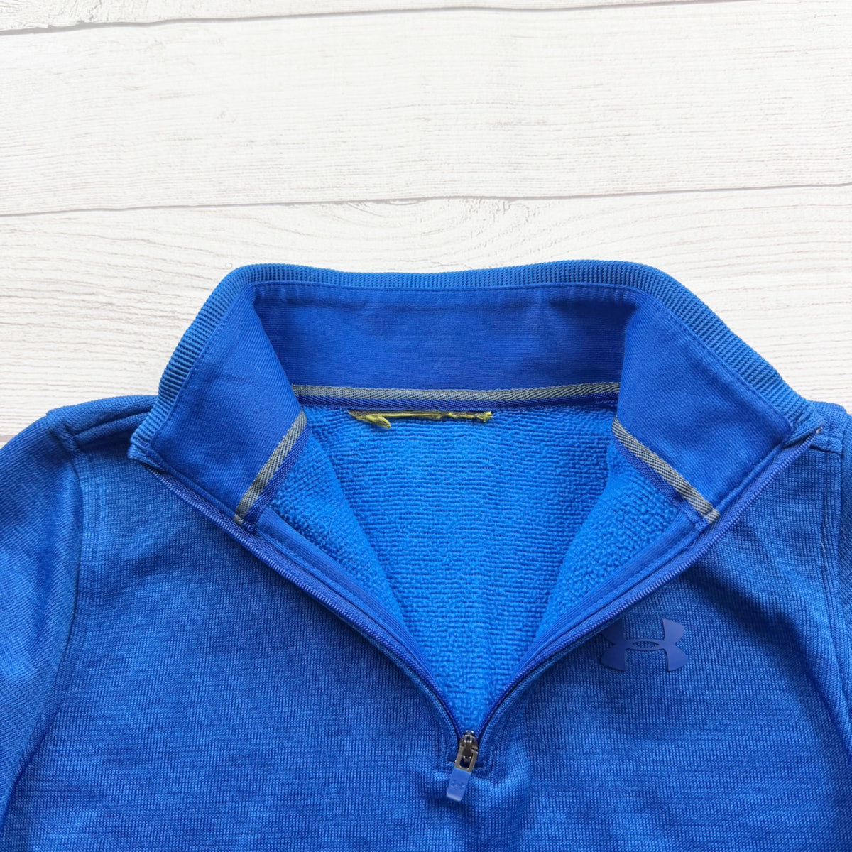Under Armour Youth Blue Quarter Zip Pullover Long Sleeve Performance Sweater M