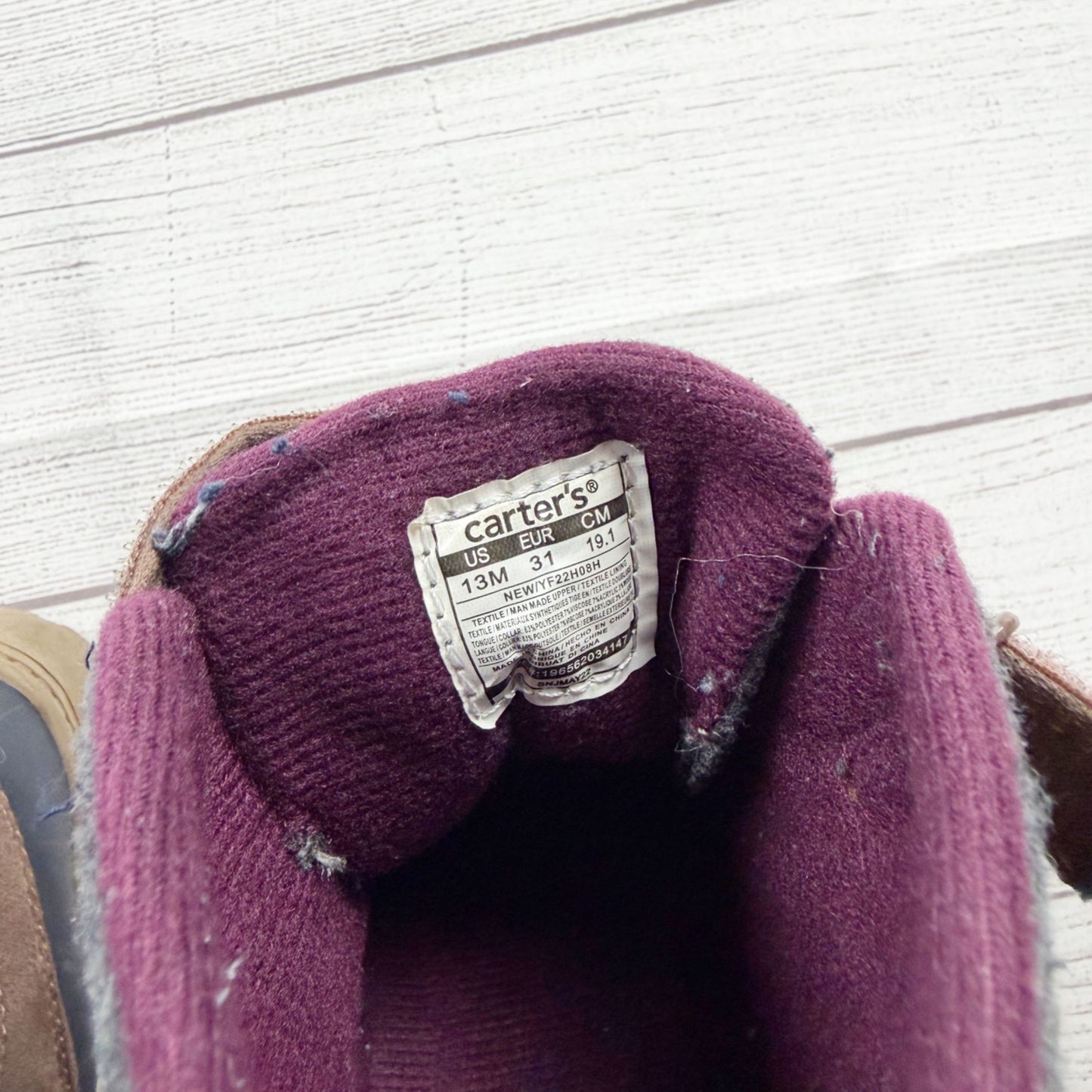 Carter's Kids Blue & Brown Duck Boots All-Weather Lace-Up 13