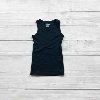 Cat & Jack Girls Black Cotton Ribbed Tank Top Lightweight Sleeveless XS 4-5