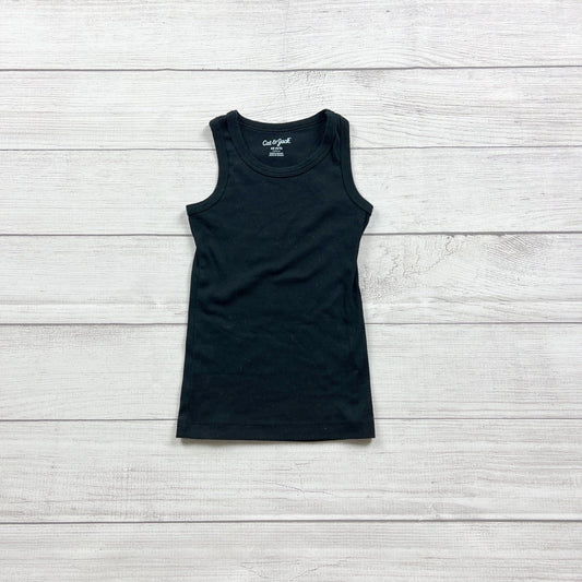 Cat & Jack Girls Black Cotton Ribbed Tank Top Lightweight Sleeveless XS 4-5