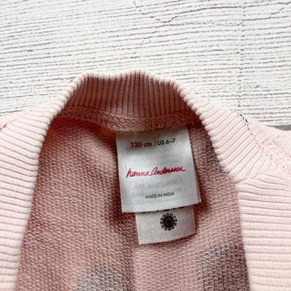 Hanna Andersson Polka Dot Girls Crewneck Sweatshirt Pink Colorful 6-7