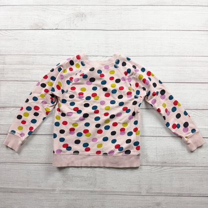 Hanna Andersson Polka Dot Girls Crewneck Sweatshirt Pink Colorful 6-7