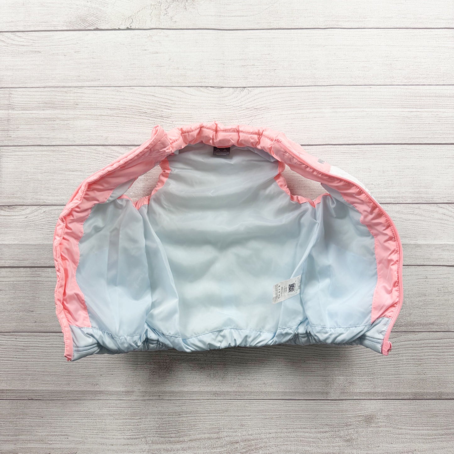 Puma Girls Puffer Vest Pink White Light Blue Mint Colorblock Zip Up XXS 3-4