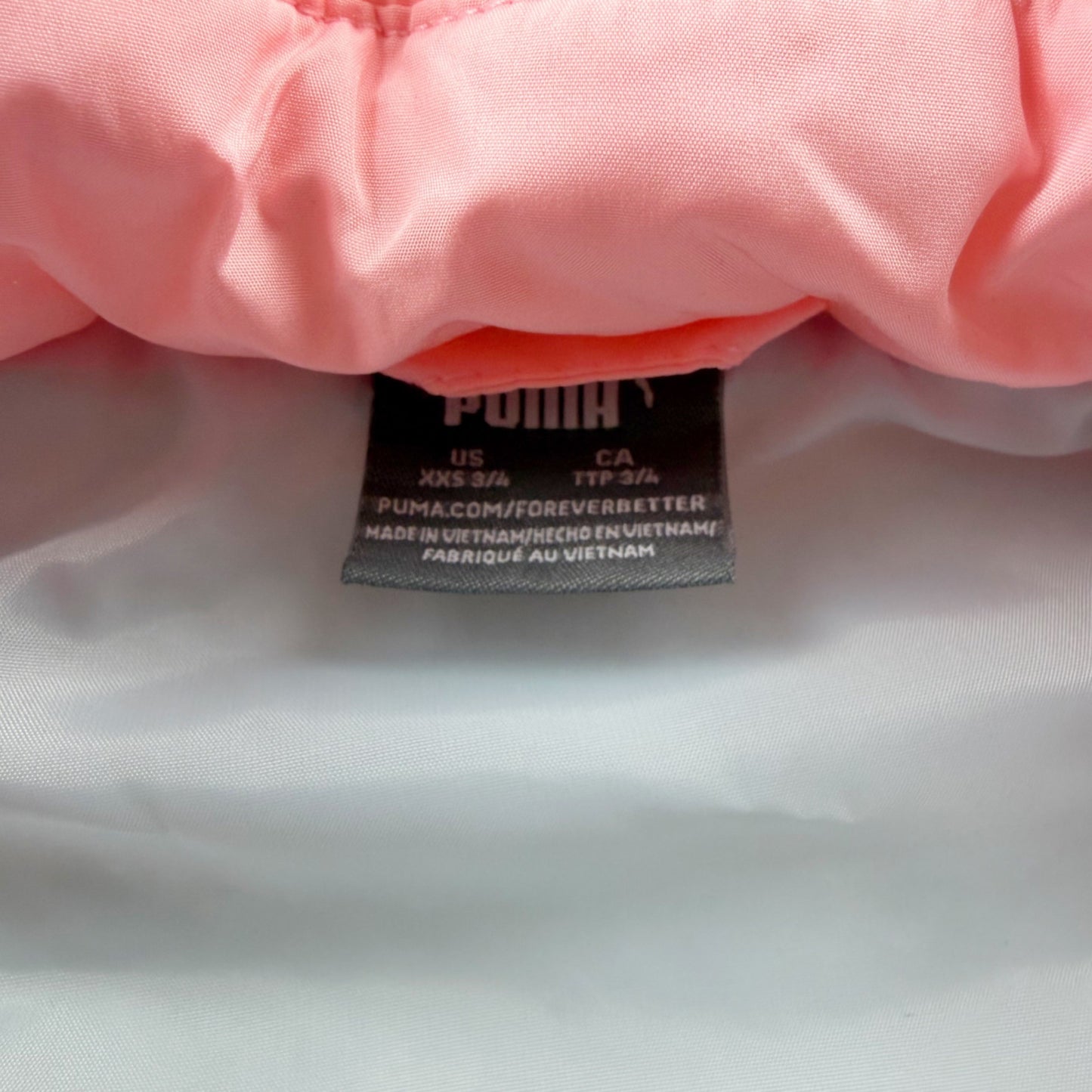 Puma Girls Puffer Vest Pink White Light Blue Mint Colorblock Zip Up XXS 3-4