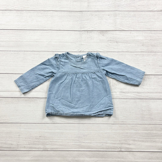 Carter's Baby Denim Shirt Long Sleeves Button Back Blue 9-12 Months